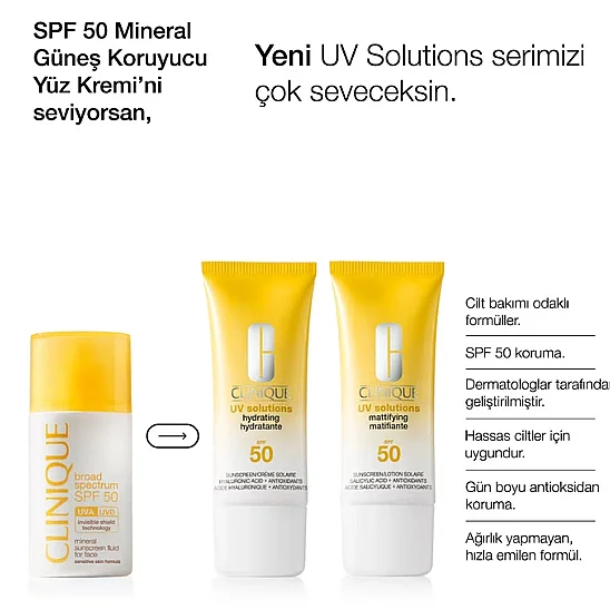 Clinique UV Solutions SPF50+ 40 ml Matlaştırıcı Güneş Kremi  - 12