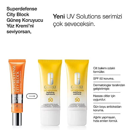 Clinique UV Solutions SPF50+ 40 ml Matlaştırıcı Güneş Kremi  - 11