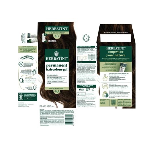 Herbatint 4D Chatain Dore Altın Kestane Saç Boyası - 3