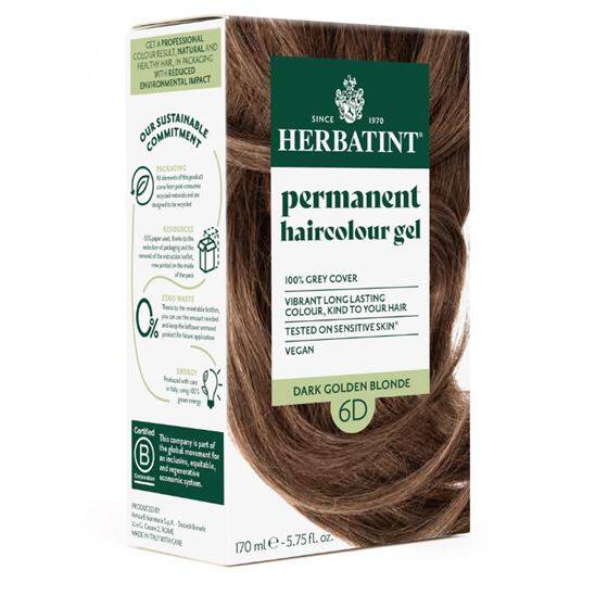 Herbatint 6D Blond Fonce Dore Koyu Altın Sarısı Saç Boyası - 1