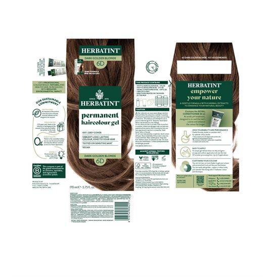 Herbatint 6D Blond Fonce Dore Koyu Altın Sarısı Saç Boyası - 4