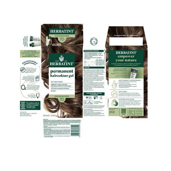 Herbatint 7D Blond Dore Altın Sarısı Saç Boyası - 3