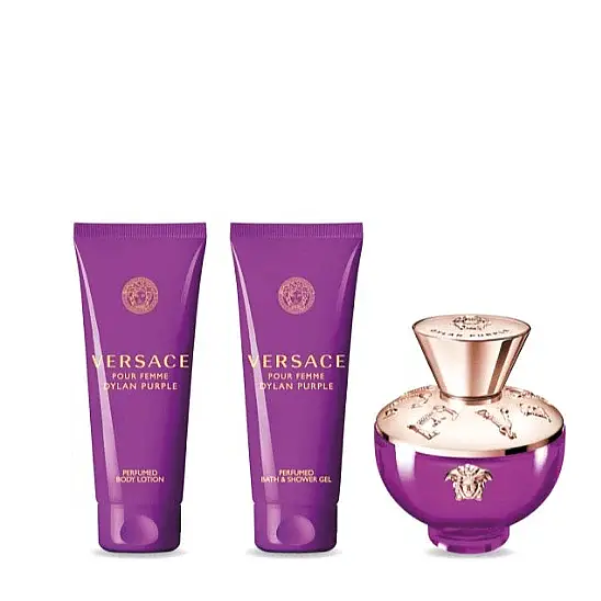 VERSACE Dylan Purple トライアルセット Versace Dylan Purple EDP 100 ml Kadın Parfüm Set - Dilay Kozmetik